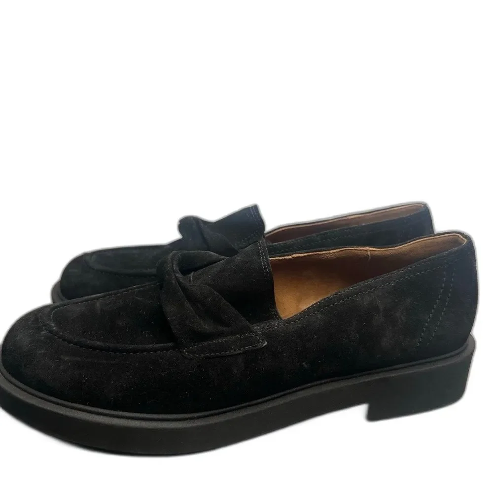 Paul Green Womens Loafers US 9.5 Bow Slip On Minimalist Classic Chic Black Sadie